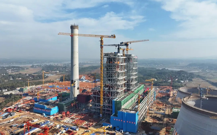 徐工XGT3100-160S超大塔助建大唐华银株洲百万火电项目